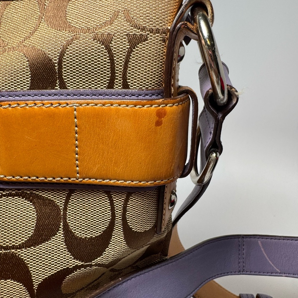 Vintage Coach SoHo Slim Duffle Shoulder Bag/Crossbody #1486 Purple Suede Y2K - Picture 13 of 14